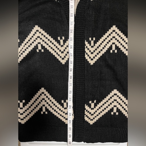 HaVe Boho Chevron Pattern Size Large Open Front Cardigan Sweater - Picture 7 of 7